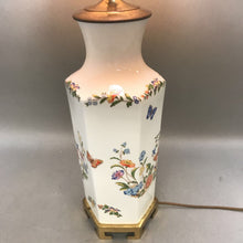 Load image into Gallery viewer, Asian White Porcelain Lamp with Flowers &amp; Butterflies (25&quot;)
