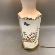 Load image into Gallery viewer, Asian White Porcelain Lamp with Flowers &amp; Butterflies (25&quot;)
