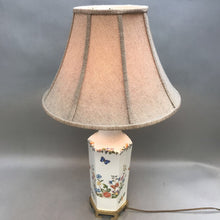 Load image into Gallery viewer, Asian White Porcelain Lamp with Flowers &amp; Butterflies (25&quot;)
