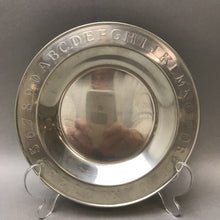 Load image into Gallery viewer, Woodbury Pewter Child&#39;s Plate, Alphabet &amp; Numbers (7.25&quot;)
