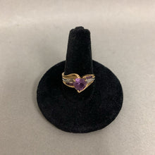 Load image into Gallery viewer, 10K Gold Amethyst Diamond Ring sz 7 (2.9g)
