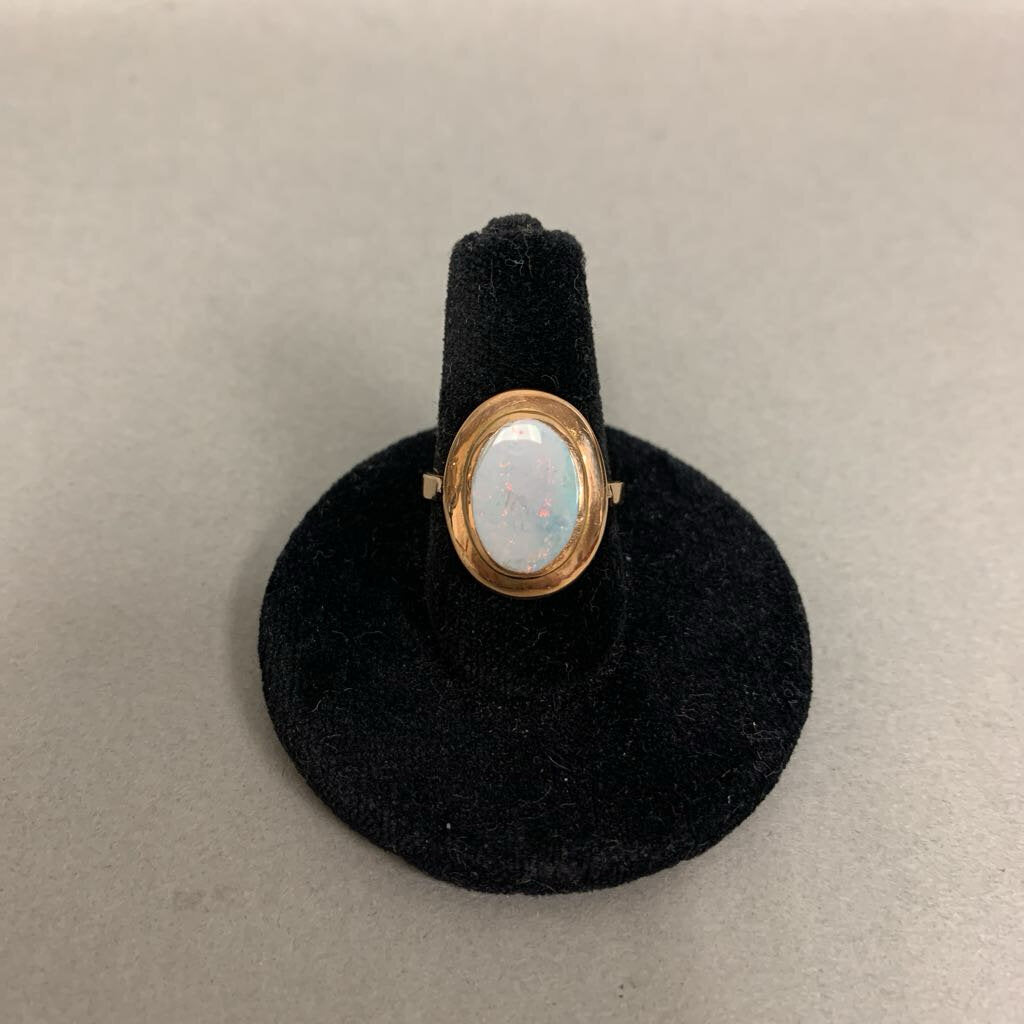 14K Rose Gold Opal Ring sz 5.5 (3.1g)