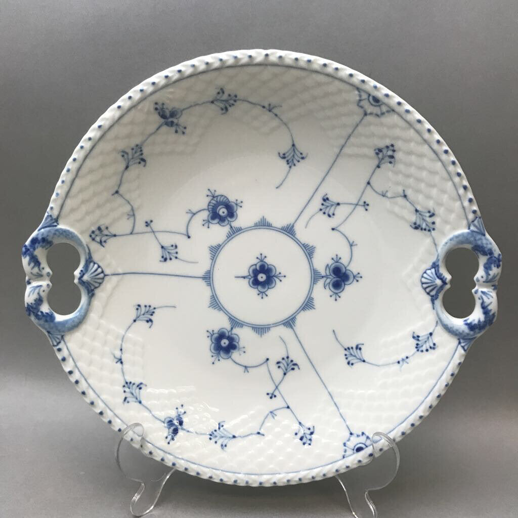 Bing & Grondahl White & Blue Handled Cake Plate Denmark