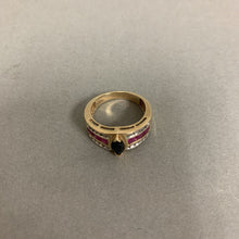 Load image into Gallery viewer, 10K Gold Spinel Ruby Diamond Ring sz 7 (5.2g)
