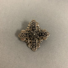 Load image into Gallery viewer, Jerusalem Cross 900 Silver Brooch Pin w/ Pendant Loop (1.5&quot;)
