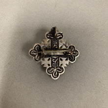 Load image into Gallery viewer, Jerusalem Cross 900 Silver Brooch Pin w/ Pendant Loop (1.5&quot;)
