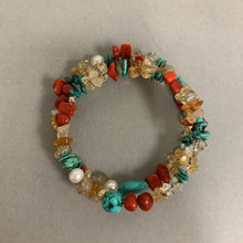 Load image into Gallery viewer, Carolyn Pollack Relios Multi Gemstone Pearl Coil Bracelet
