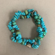 Load image into Gallery viewer, Carolyn Pollack Relios Turquoise Sterling Beaded Stretch Bracelet
