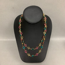 Load image into Gallery viewer, Swarovski Multicolored Bezel Crystal Chain Necklace (36&quot;)
