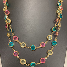 Load image into Gallery viewer, Swarovski Multicolored Bezel Crystal Chain Necklace (36&quot;)
