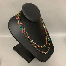 Load image into Gallery viewer, Swarovski Multicolored Bezel Crystal Chain Necklace (36&quot;)

