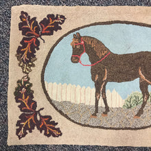 Load image into Gallery viewer, Antique Horse Hooked Accent Rug / Tapestry (24x37)
