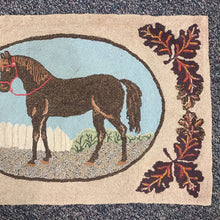 Load image into Gallery viewer, Antique Horse Hooked Accent Rug / Tapestry (24x37)
