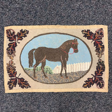 Load image into Gallery viewer, Antique Horse Hooked Accent Rug / Tapestry (24x37)
