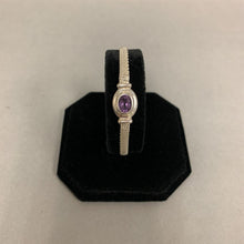Load image into Gallery viewer, Italian Sterling Mesh Bracelet w/ Amethyst Bezel (7&quot;)
