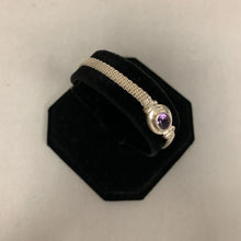 Load image into Gallery viewer, Italian Sterling Mesh Bracelet w/ Amethyst Bezel (7&quot;)
