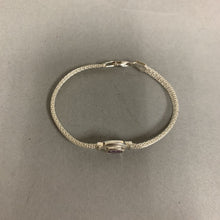 Load image into Gallery viewer, Italian Sterling Mesh Bracelet w/ Amethyst Bezel (7&quot;)
