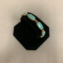 Load image into Gallery viewer, Sterling Turquoise Lapis Mother of Pearl Link Reversible Bracelet (7.5&quot;)
