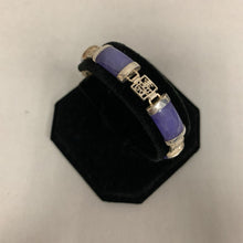 Load image into Gallery viewer, Sterling Lilac Purple Jade Chinese Link Bracelet (7.5&quot;)
