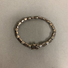 Load image into Gallery viewer, Sterling Marcasite Cubic Zirconia Link Bracelet (7.5&quot;)
