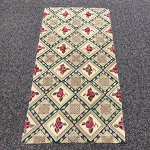 Load image into Gallery viewer, Beige &amp; Green Geometric Floral Hooked Accent Rug (~64x32)
