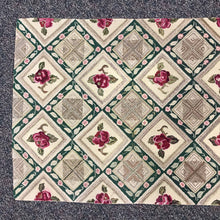 Load image into Gallery viewer, Beige &amp; Green Geometric Floral Hooked Accent Rug (~64x32)
