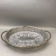 Load image into Gallery viewer, Silver Metal Oval Handled Basket (16&quot; x 12&quot; x 3&quot;)
