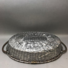 Load image into Gallery viewer, Silver Metal Oval Handled Basket (16&quot; x 12&quot; x 3&quot;)
