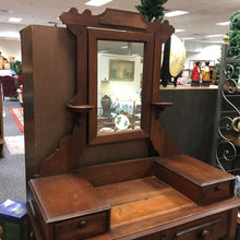 Load image into Gallery viewer, Antique Walnut Dresser with Mirror (77x41x19)
