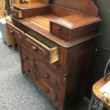 Load image into Gallery viewer, Antique Walnut Dresser with Mirror (77x41x19)
