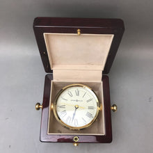 Load image into Gallery viewer, Howard Miller Desk Clock in Lacquer Box Loyal Member 15 Years (4x5x5)
