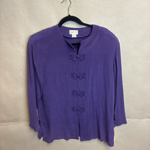 Load image into Gallery viewer, Papell Too Purple 100% Silk Dress Shirt Size 16
