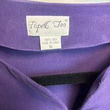 Load image into Gallery viewer, Papell Too Purple 100% Silk Dress Shirt Size 16
