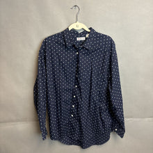 Load image into Gallery viewer, Talbots Blue Cotton Polka Dot Blouse Size L
