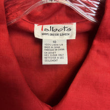 Load image into Gallery viewer, 2pc Set Talbots Red Irish Linen Blazer and Pant Set Size 18/18

