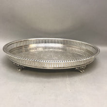 Load image into Gallery viewer, Footed Silverplate Oval Serving Tray (3x16x12)
