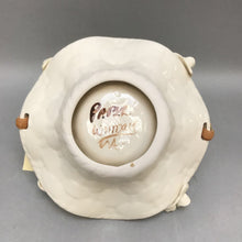 Load image into Gallery viewer, Clay Ornate Cream Pottery Basket with Bamboo Handle (8&quot;)
