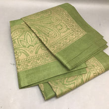 Load image into Gallery viewer, Williams Sonoma Cotton/Linen Green Paisley Table Cloth (90&quot; x 64&quot;)
