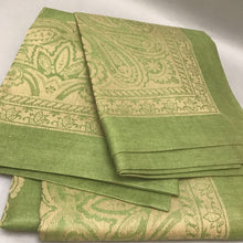 Load image into Gallery viewer, Williams Sonoma Cotton/Linen Green Paisley Table Cloth (90&quot; x 64&quot;)
