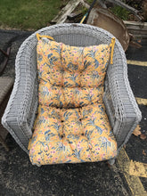 Load image into Gallery viewer, Gray Wicker Arm Chair AS IS (36x32x28)
