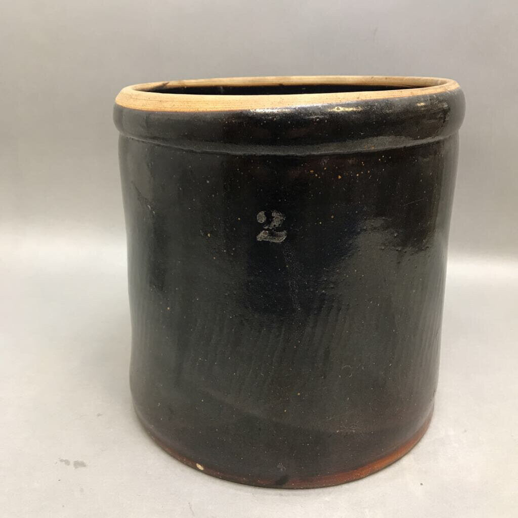 Brown Stoneware Crock (10x9)