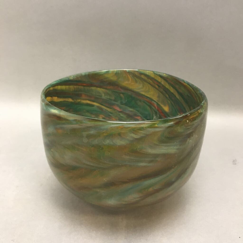 Blown Art Glass Bowl Vase Multi Color (5