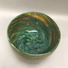 Load image into Gallery viewer, Blown Art Glass Bowl Vase Multi Color (5&quot;)
