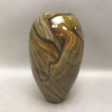 Load image into Gallery viewer, Blown Art Glass Vase Gold / Brown (10&quot;)
