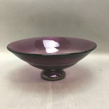 Load image into Gallery viewer, Blown Art Glass Footed Bowl Purple (8.5&quot; x 4&quot;))
