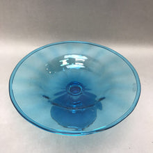 Load image into Gallery viewer, Footed Blue Glass Serving Bowl (8&quot; x 3&quot;)
