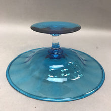 Load image into Gallery viewer, Footed Blue Glass Serving Bowl (8&quot; x 3&quot;)
