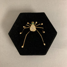 Load image into Gallery viewer, Pave Crystal Goldtone Spider Brooch Pin (2&quot;)
