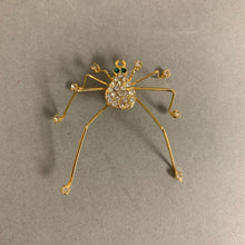 Load image into Gallery viewer, Pave Crystal Goldtone Spider Brooch Pin (2&quot;)
