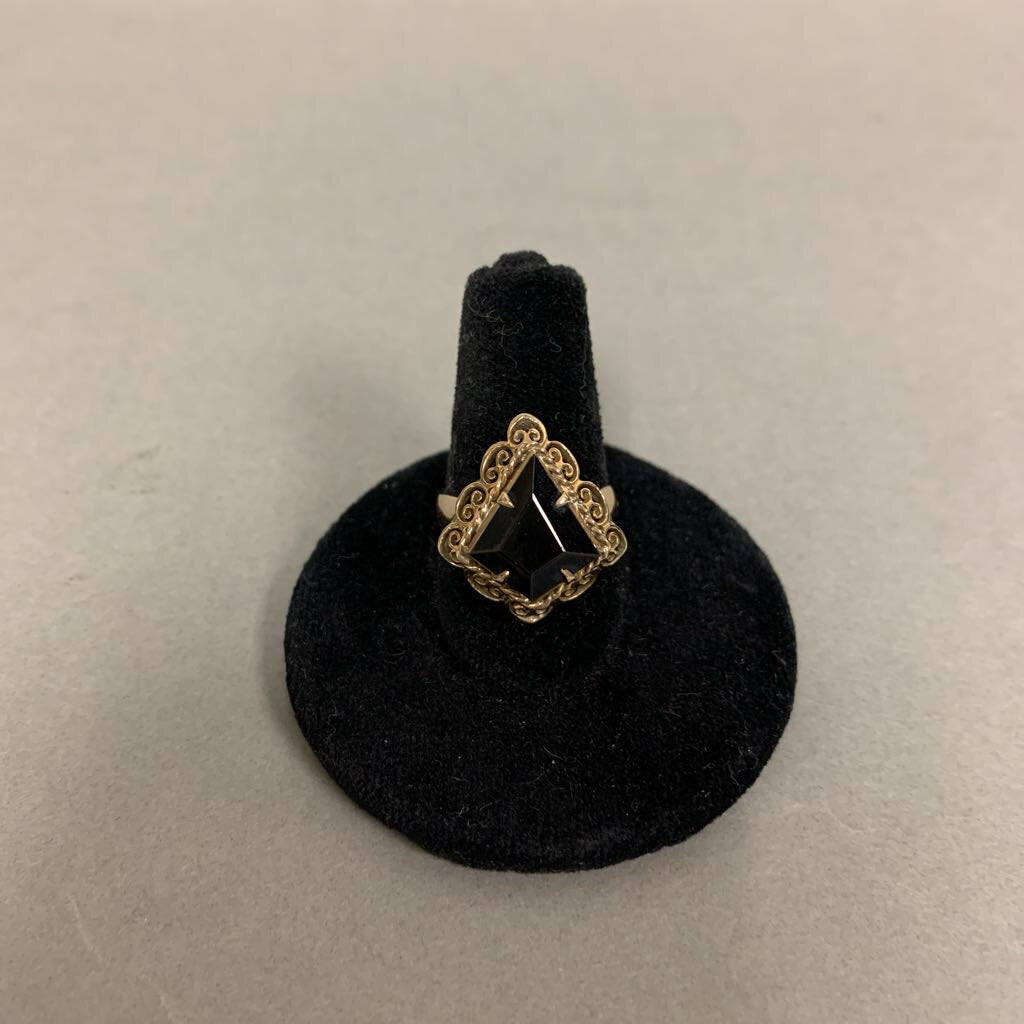 14K Gold Onyx Ring sz 5.5 (5.3g)